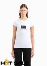 T-Shirt Women White Armani Exchange L Camiseta
